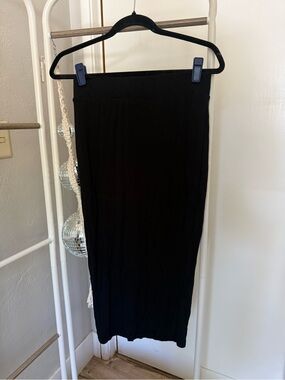 Black Women's Straight Maxi Skirt
